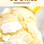 Up close shot of lemon crinkle cookies.