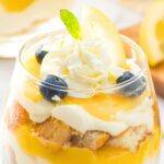 Up close view of lemon dessert cup