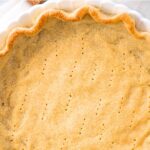 Top down view of texture of pie crust