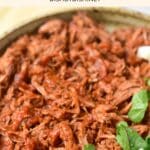 A bowl of Mexican shredded beef.