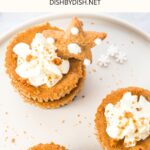 Mini gingerbread cheesecakes on plate
