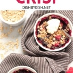 Gluten-free berry crisp in ramekins.