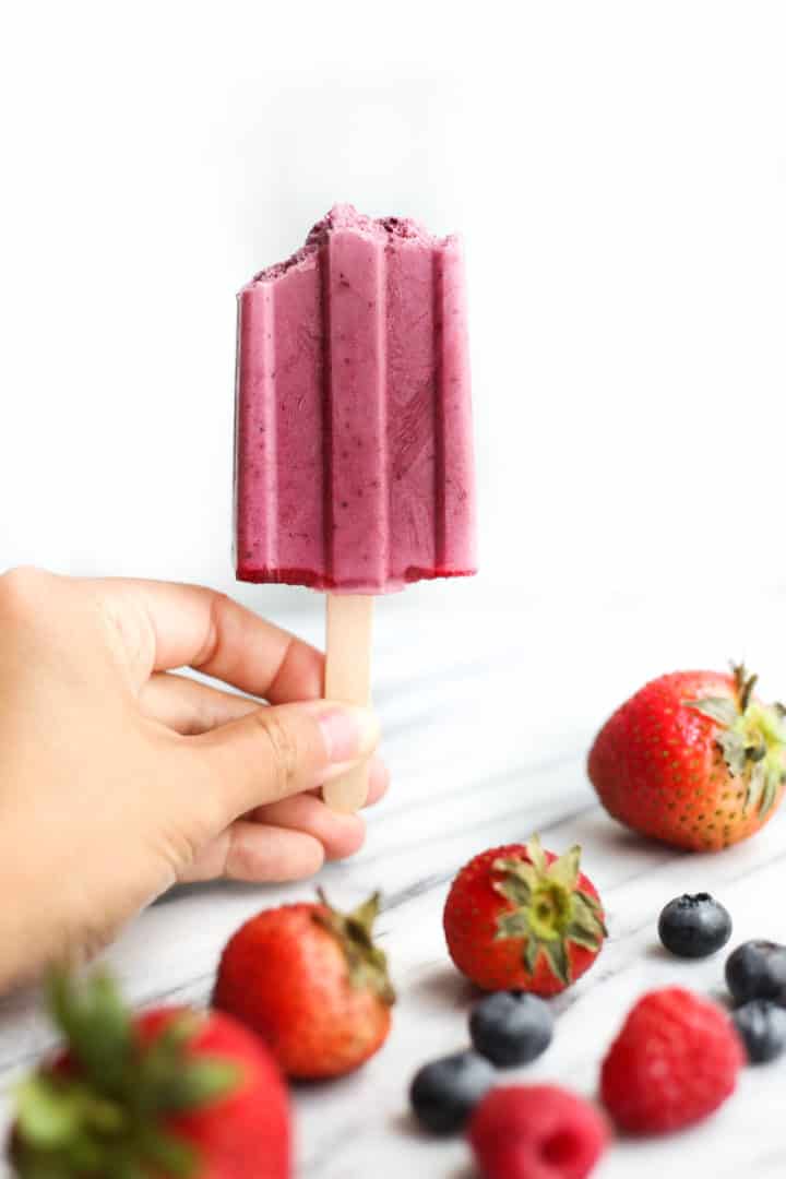 Mixed Berry Coconut Yogurt Popsicles (Dairy-Free, Gluten-Free)