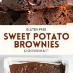 Collage of images of sweet potato brownies