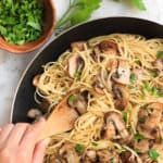 Mushroom Spaghetti Aglio Olio (Gluten-free, Vegan)