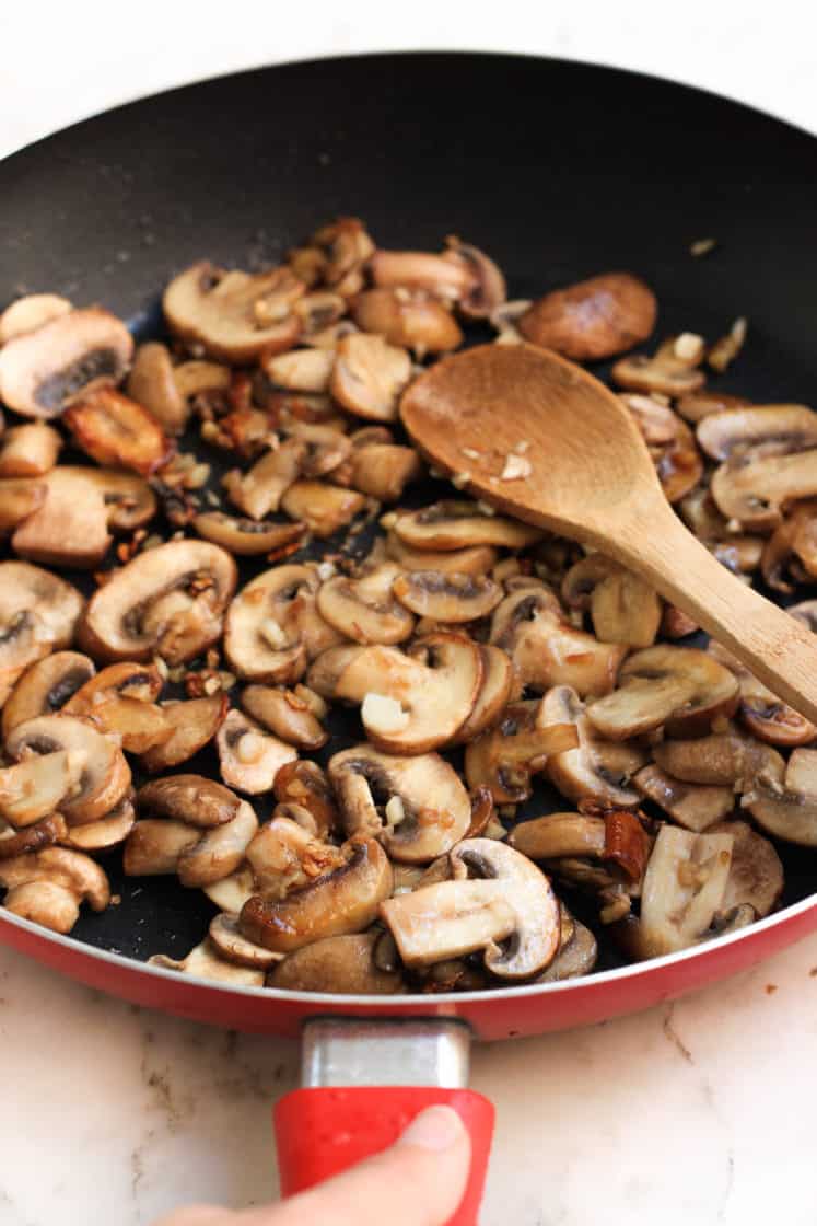 Sautéing mushrooms