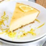 Slice of lemon icebox pie on two plates.