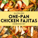 Collage of images of chicken fajitas