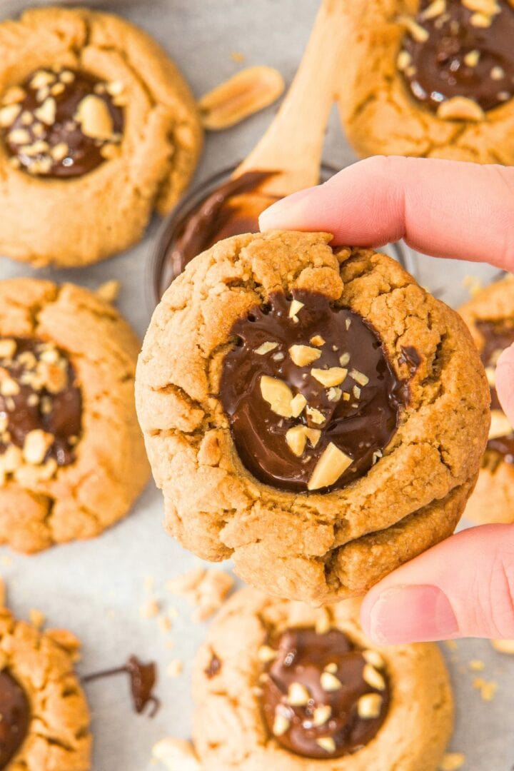 Peanut Butter Chocolate Thumbprint Cookies (Gluten-Free, Dairy-Free ...