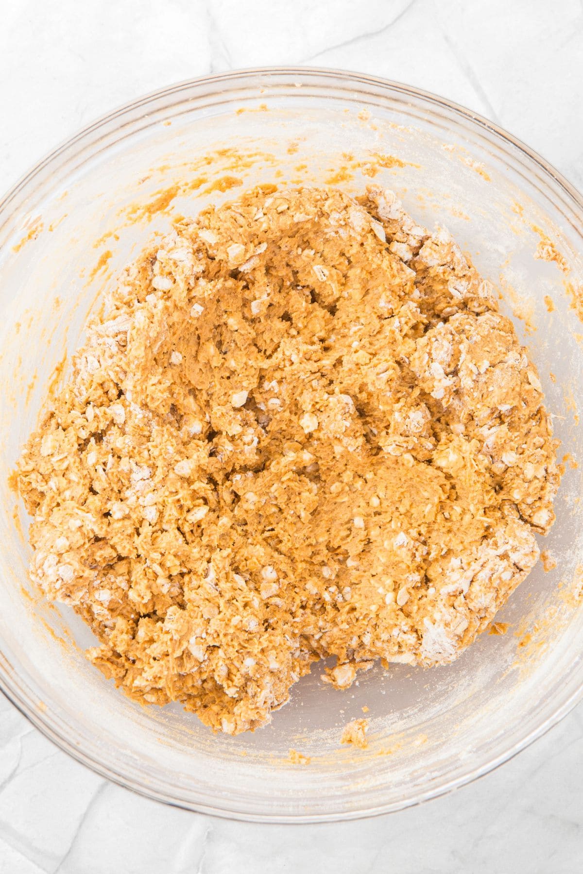 Cookie dough in glass bowl