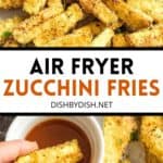 Pinterest image for air fryer zucchini fries