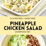 Collage of images of pineapple chicken salad
