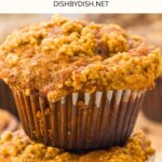 A stack of gluten-free banana pumpkin muffins