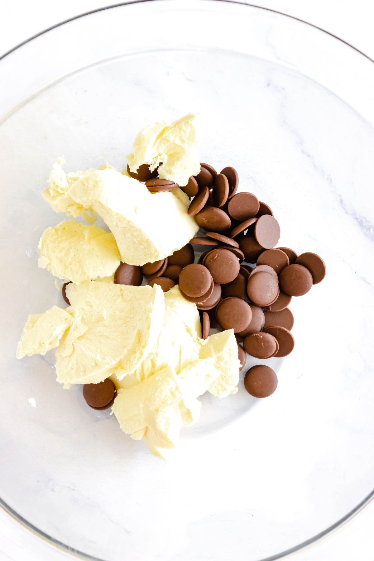 A bowl of butter and chocolate chips