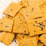 Up close view of lentil crackers