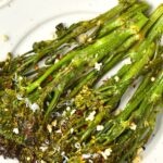 A plate of garlic roasted broccolini