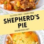 Collage of images of shepherd's pie.
