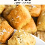 Up close view of pretzel bites on plate.