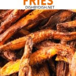 Up close view of texture of sweet potato fries.