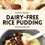 Collage of images of rice pudding
