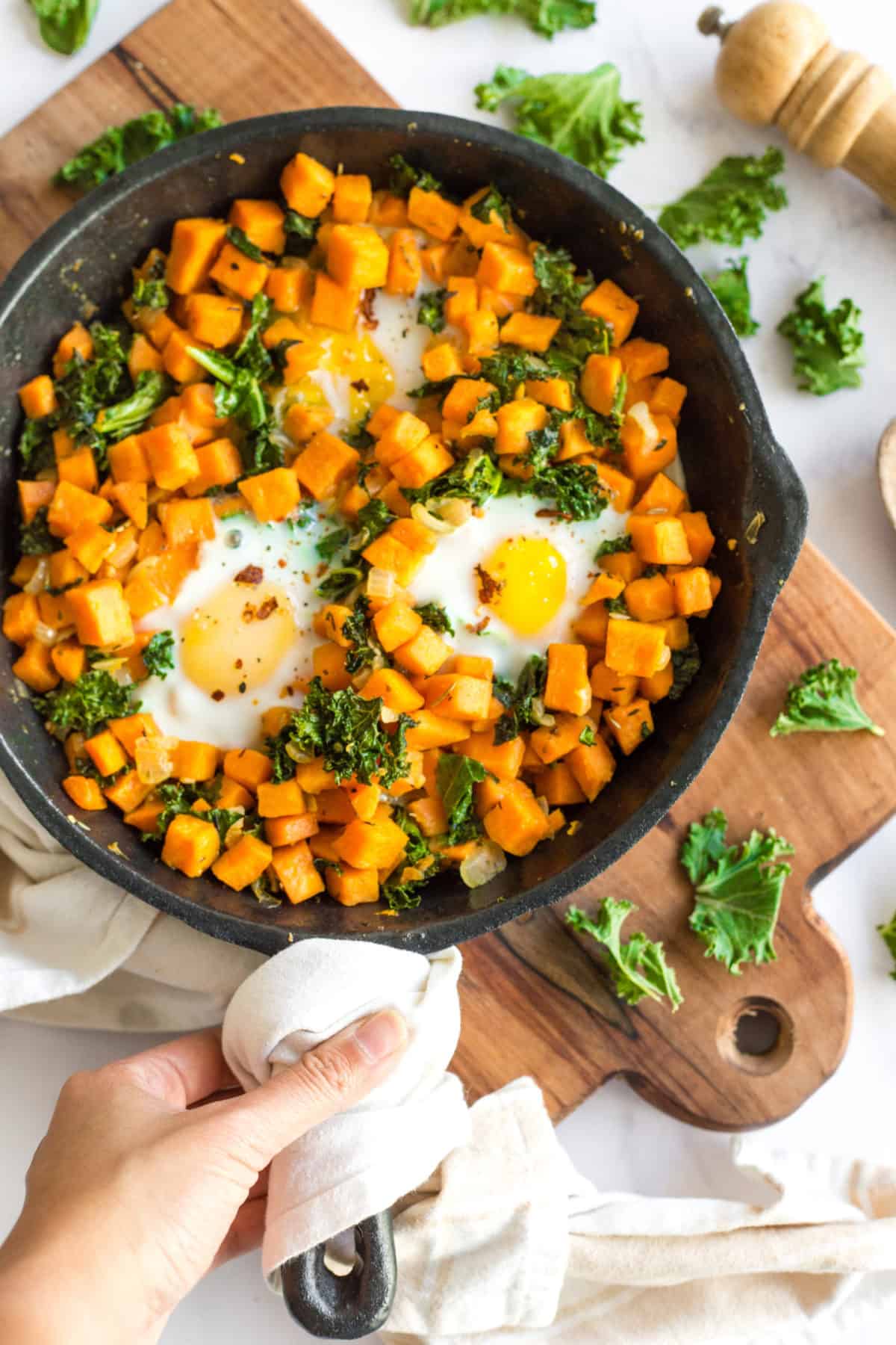 Sweet Potato & Kale Breakfast Skillet