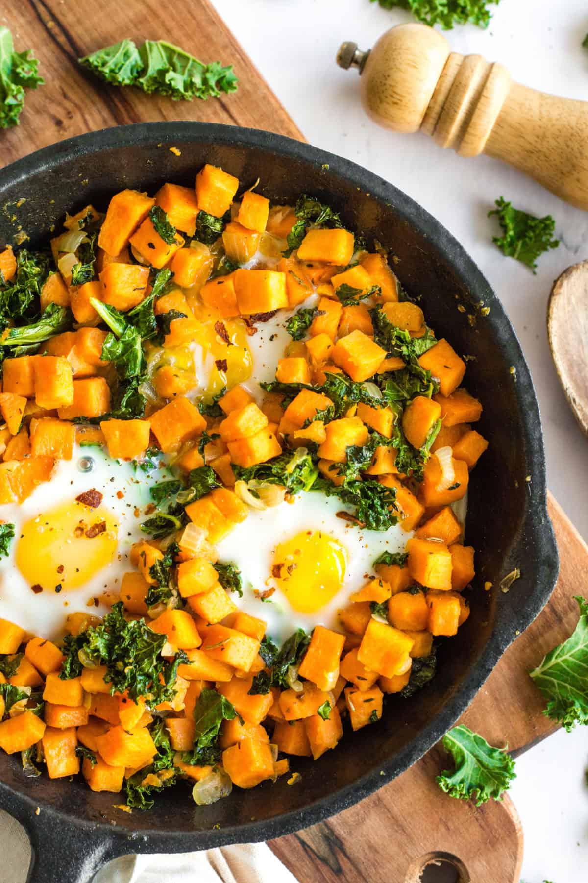 Sweet Potato & Kale Breakfast Skillet (GF, Paleo) Dish by Dish