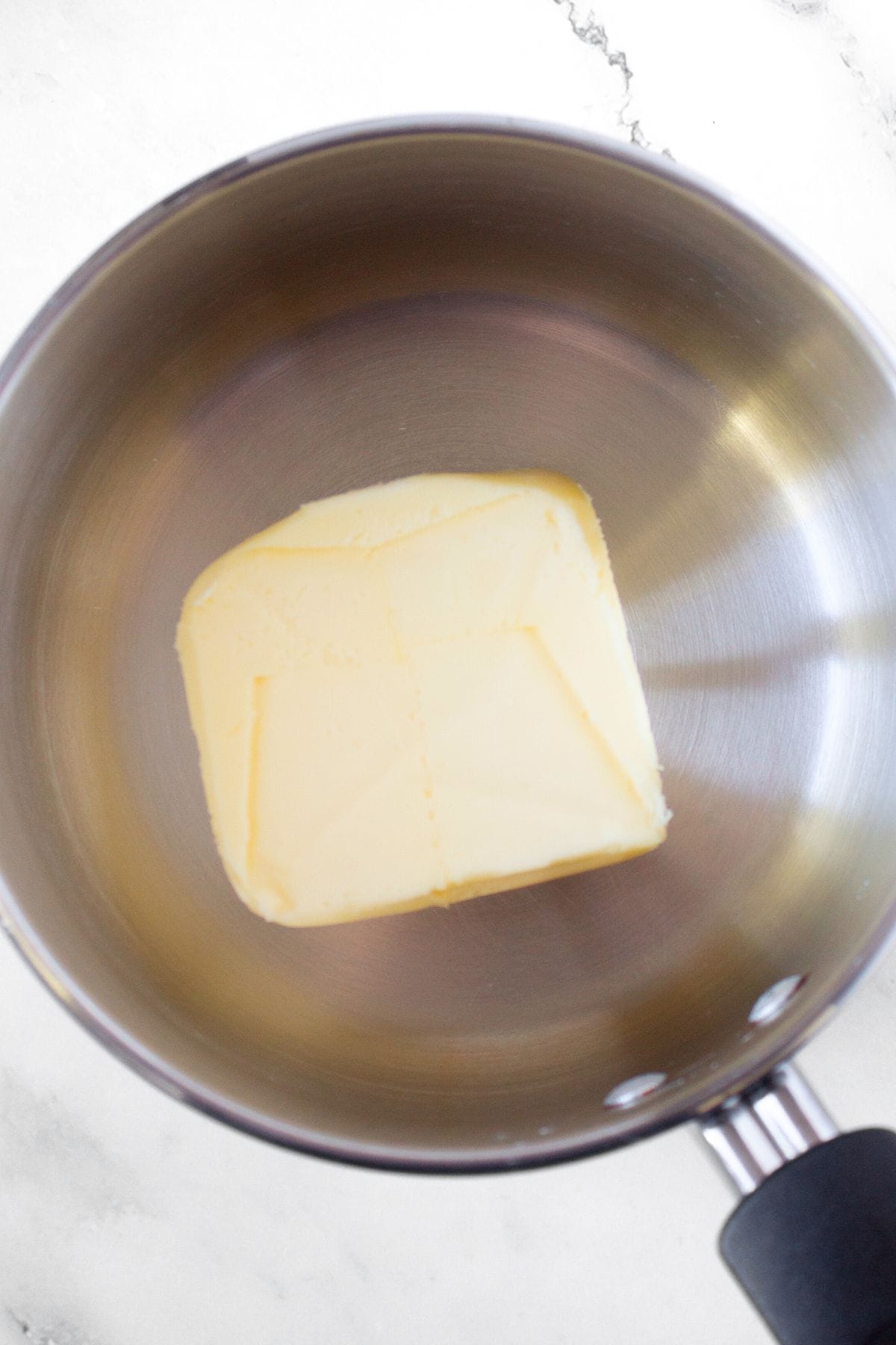 Melting butter in saucepan