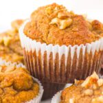 A stack of banana nut muffins