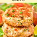 A stack of salmon fish cakes