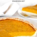 Half-eaten slice of sweet potato pie.