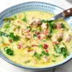 A bowl of zuppa toscana